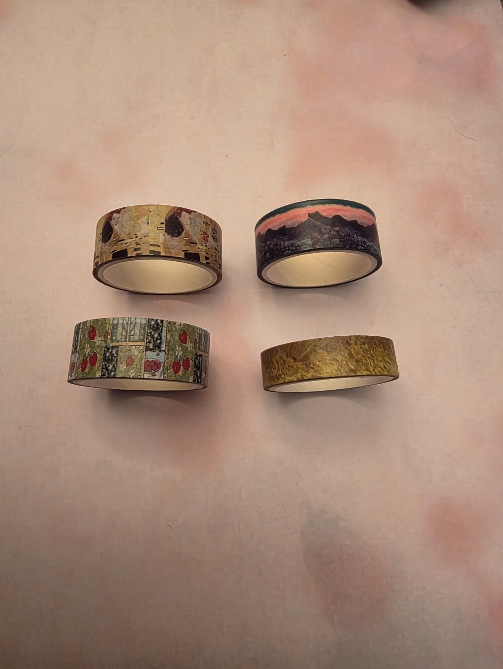 NEW Set of 4 Van Gogh Washi Tape Rolls - Floral, Landscape & Patterned